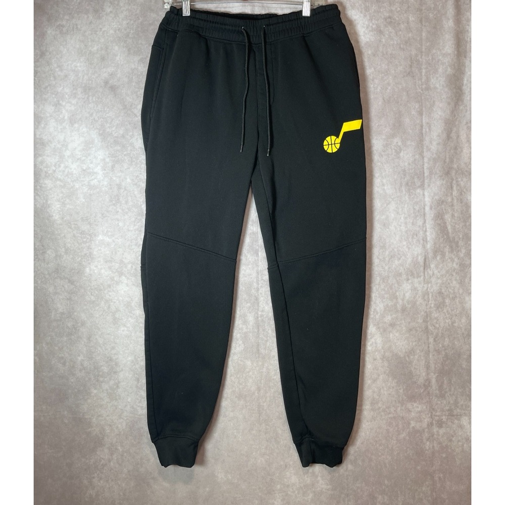 Nike Utah Jazz Pants Mens Large Black Dri Fit NBA Athletic Joggers Active Casual